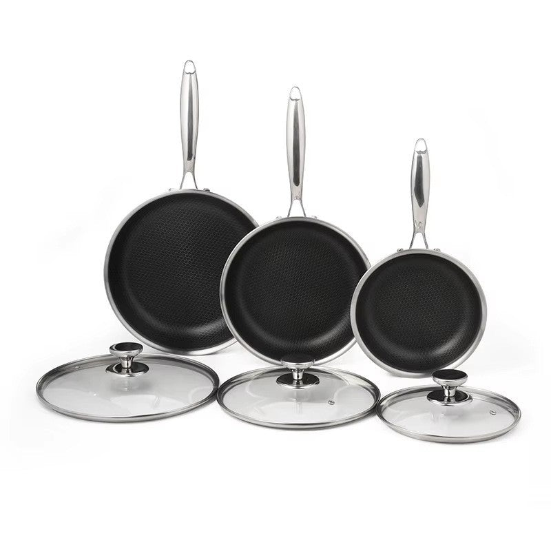 Hybrid Fry Pan Set With Lids, 6-pc + FREE Spatula Set